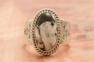 Native American Jewelry Genuine White Buffalo Turquoise Ring
